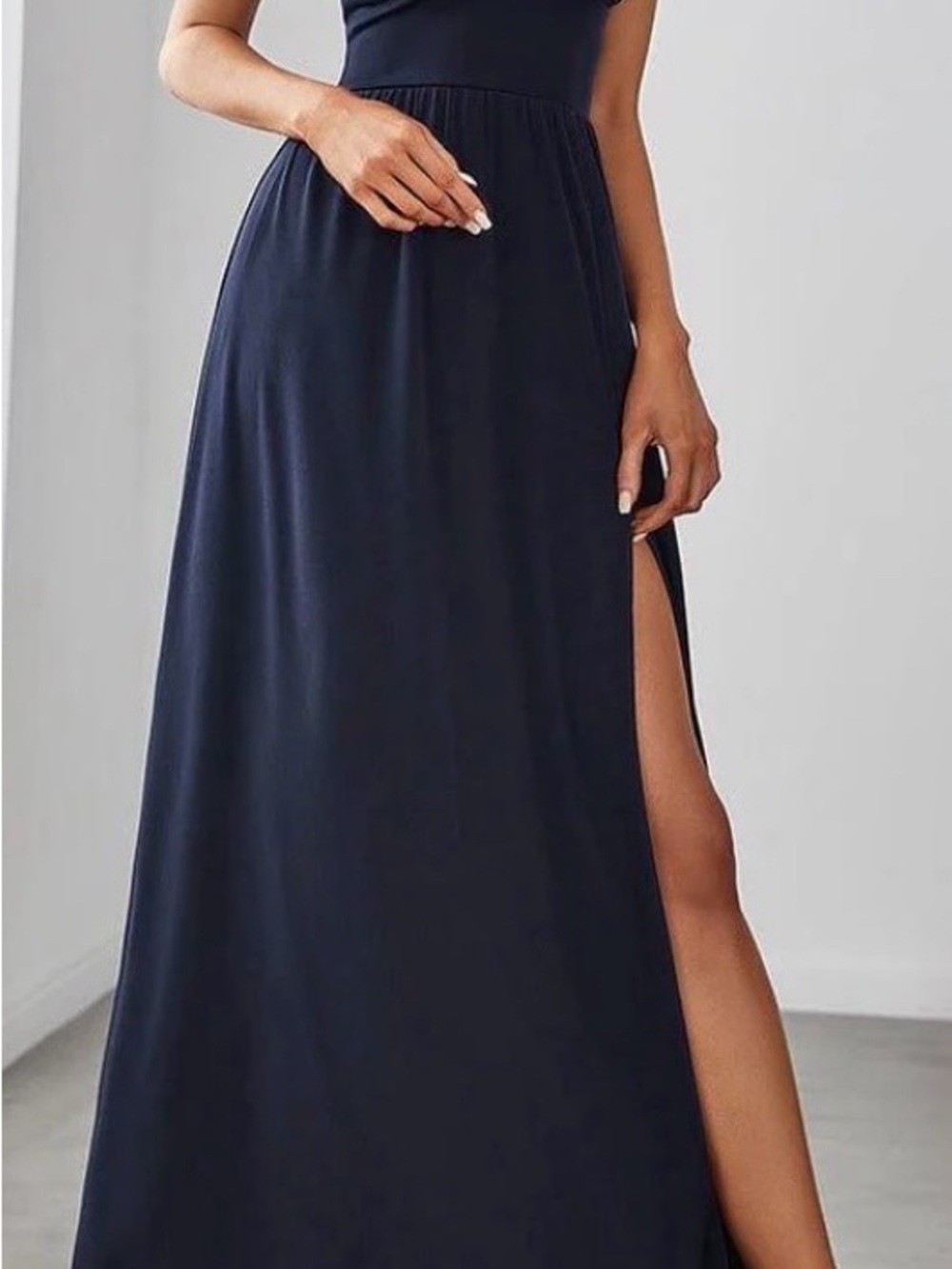 Ever Pretty Navy Side-Slit Maxi Skirt